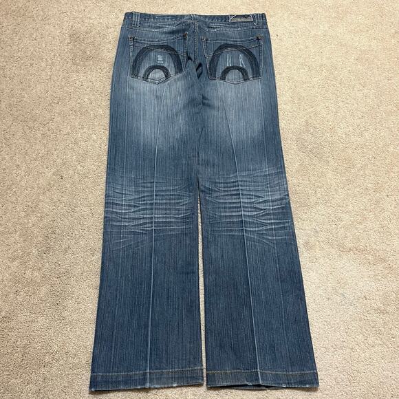 Indigo Thirty Faded Baggy Blue Jeans 36Wx33L - Picture 1 of 8